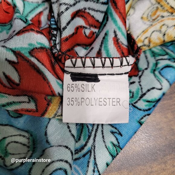 Boho Sundress XS S Floral Medallion Silk Blend Slinky Knit Fairycore Feminine - Picture 4 of 8